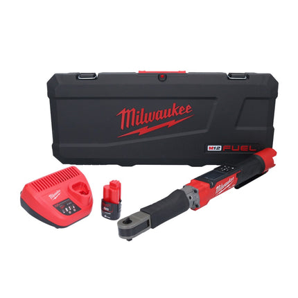 Milwaukee M12 ONEFTR38-201C Clé dynamométrique numérique sans fil 12 V 135,6 Nm 3/8″ ( 4933464967 ) Brushless + 1x batterie 2,0 Ah + chargeur + coffret