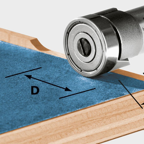 Festool HW/KLS D22/8-OFK fresa a ras 22 x 8 mm (490565) para fresadora de bordes OFK 500