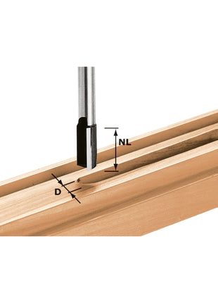 Festool HW S8 D24/20 fresa ranuradora 24 x 20 x 60 x 8 mm (490974) para fresadora OF 900, OF 1000, OF 1010, OF 1010 R, OF 1400, OF 2000, OF 2200