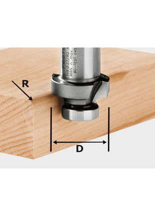 Festool HW R4-OFK 500 fresa para redondear 27,0 x 4,0 mm (490094) para fresadora de cantos OFK 500