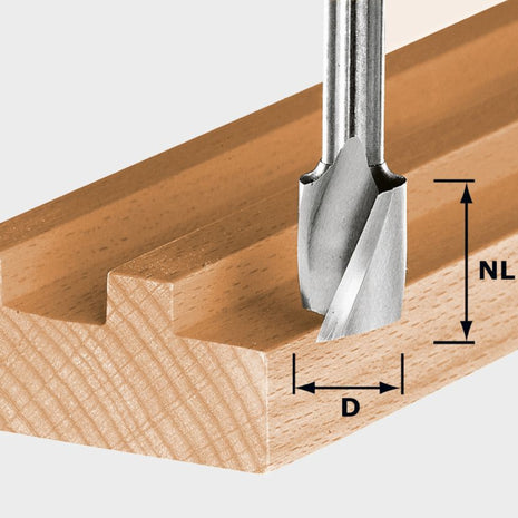 Festool HS Spi S8 D18/25 fresa ranuradora en espiral 18 x 25 x 57 x 8 mm (490950) para fresadora OF 900, OF 1000, OF 1010, OF 1010 R, OF 1400, OF 2000, OF 2200