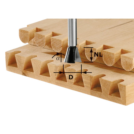 Festool HS S8 D13.8/13.5/15° Burr tine cutter 13.8 x 13.5 x 46 x 8 mm 15° ( 490991 ) for routers