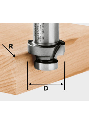 Fresa para redondear Festool HW R6-OFK 500 27 x 6 mm (490096) para OFK 500 para redondear madera maciza y cantos