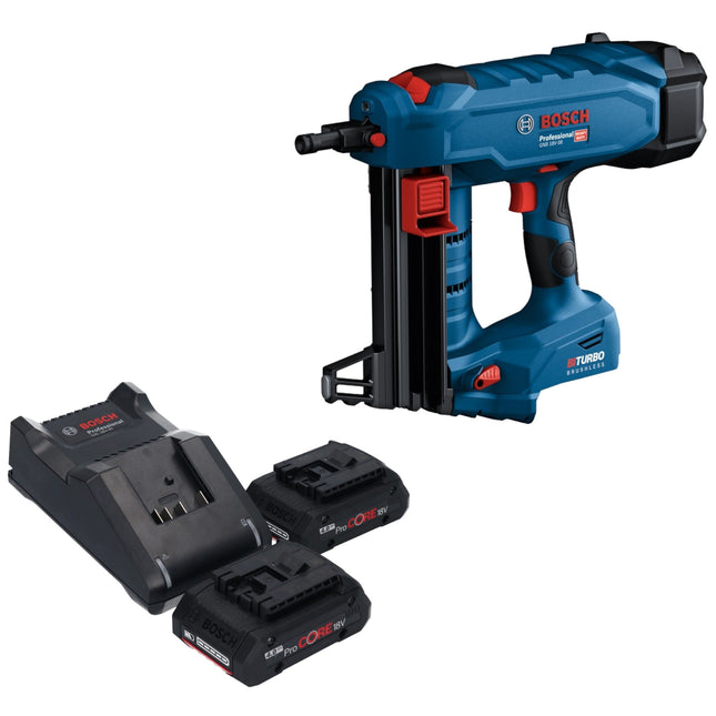 Bosch GNB 18V-38 Professional cordless concrete nailer 18 V 13 - 38 mm BITURBO Brushless + 2x ProCORE rechargeable battery 4.0 Ah + charger