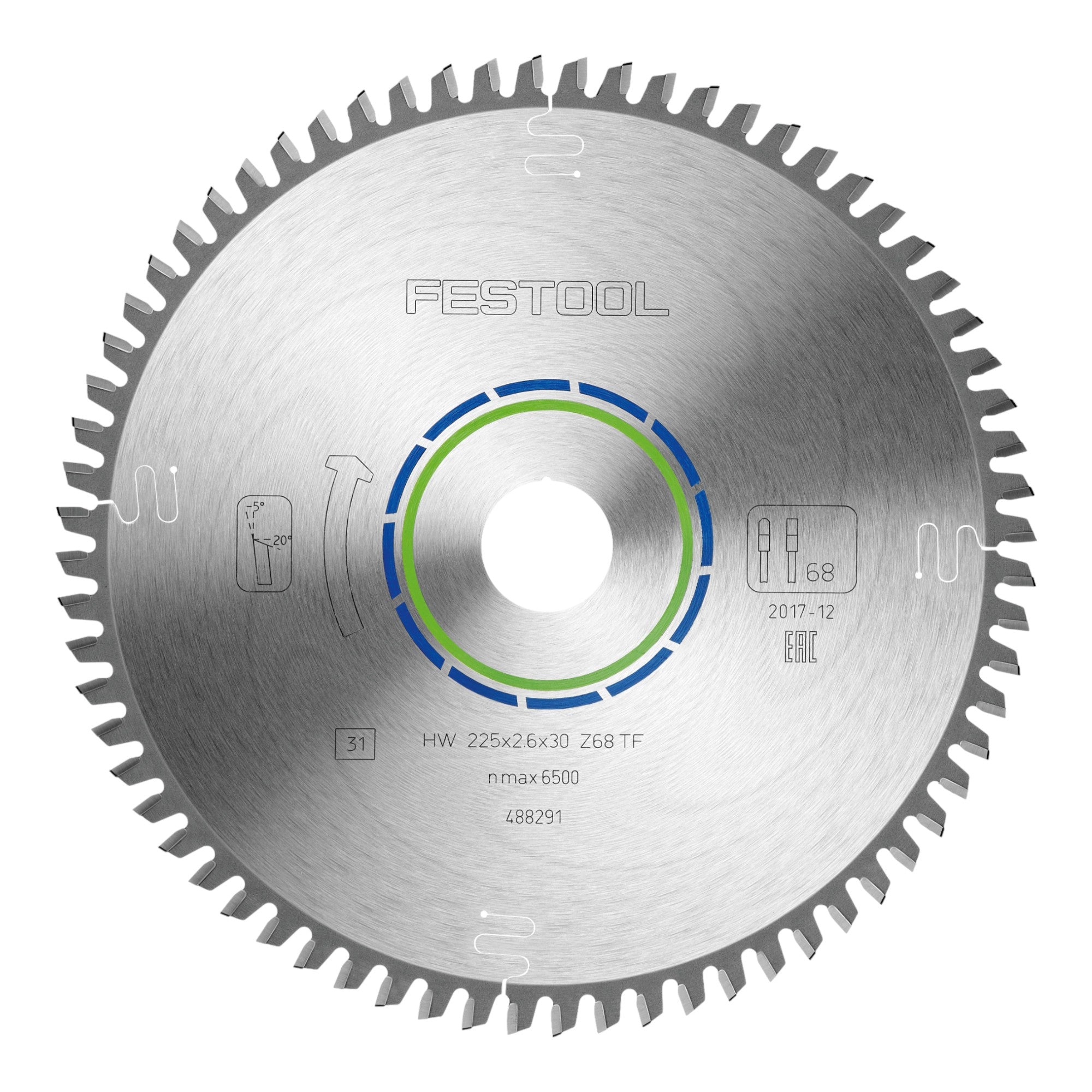 Festool HW 225x2 6x30 TF68 Kreissaegeblatt Aluminium Plastics 488291 225 x 2 6 x 30 mm 68 Zaehne fuer Aluminium NE Metalle Kunststoffe PVC 0 - toolbrothers