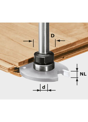 Husillo de fresado Festool S8 1,5-5 KL16 43 x 6 x 16 mm (499803) adecuado para ranurar en combinación con fresas ranuradoras