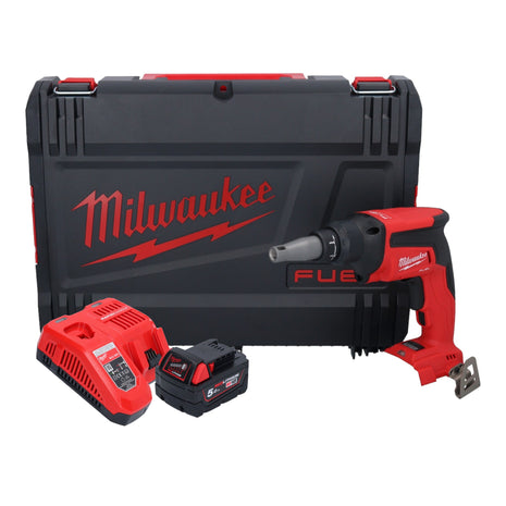 Milwaukee M18 FSG-501X atornillador para paneles de yeso inalámbrico 18 V 13 Nm sin escobillas + 1x batería 5,0 Ah + cargador + caja HD