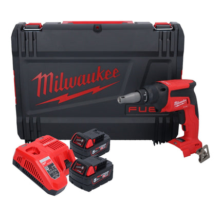 Milwaukee M18 FSG-502X atornillador en seco sin cable 18 V 13 Nm sin escobillas + 2x batería recargable 5,0 Ah + cargador + caja HD