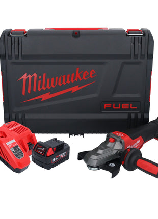 Meuleuse d'angle à tête plate sur batterie Milwaukee M18 FSAGF125XPDB-501X 18 V 125 mm brushless + 1x batterie 5,0 Ah + chargeur + boîtier HD