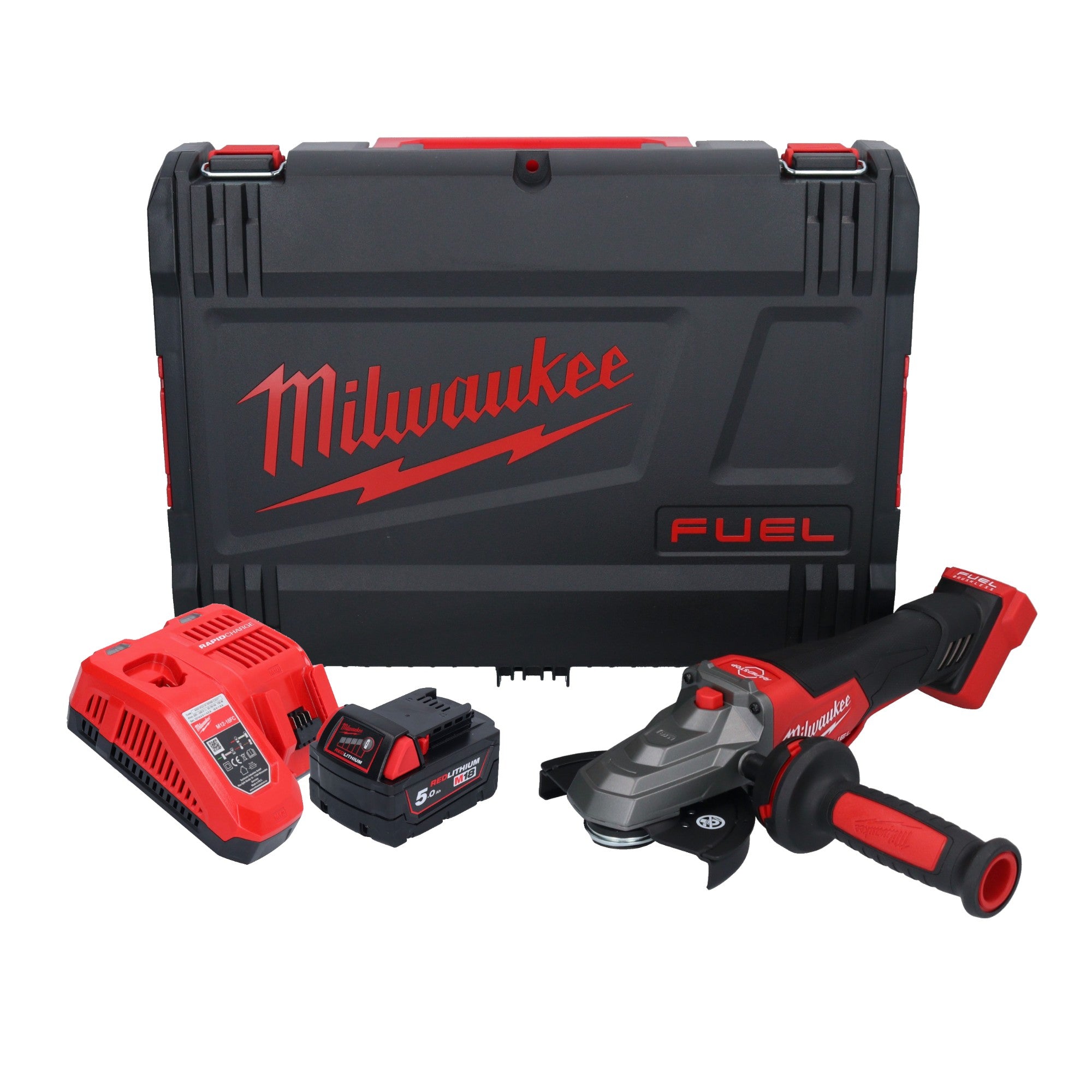 Milwaukee M18 FSAGF125XPDB 501X Akku Flachkopf Winkelschleifer 18 V 125 mm Brushless 1x Akku 5 0 Ah Ladegeraet HD Box 0 - toolbrothers