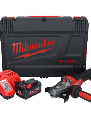 Meuleuse d'angle à tête plate sur batterie Milwaukee M18 FSAGF125XPDB-801X 18 V 125 mm brushless + 1x batterie 8,0 Ah + chargeur + boîtier HD