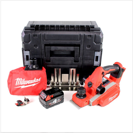 Milwaukee M18 BP - 401 18 V Akku Hobel in Stanley TSTAK Box + M18 B4 4,0 Ah Akku - Toolbrothers