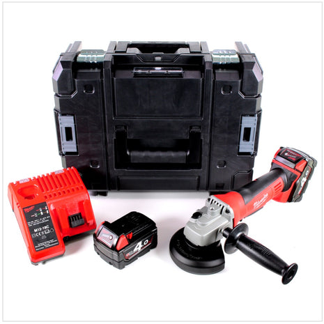 Milwaukee HD18 AG115-402C Akku Winkelschleifer 18V 115mm + 2x Akku 4,0Ah + Ladegerät + TSTAK - Toolbrothers