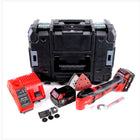 Milwaukee M18 BMT - 502 18 V Akku Multi Funktion Werkzeug in Stanley Box + 2x M18 B5 5,0 Ah Akku + M12-18C Ladegerät - Toolbrothers