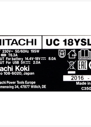 Hitachi UC 18YSL3 Akku Ladegerät 14,4 - 18 V für Hitachi Schiebe-Akkus mit USB-Anschluss - Toolbrothers