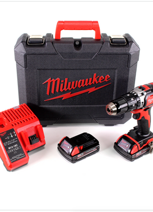 Milwaukee M18 BPD Set 1C - 152C 18 V Akku Schlag Bohr Schrauber im Transportkoffer + 2x M18 1,5 Ah Li-Ion Akku + 1x M12-18 C Ladegerät - Toolbrothers