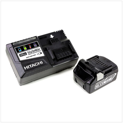 Hitachi WF 18 DSL Schnellbau Schrauber im Koffer + 1x Hitachi BSL 1860 18 V 6,0 Ah Akku + 1x Hitachi UC 18YSL3 Akku Ladegerät 14,4 - 18 V - Toolbrothers