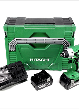 Hitachi WH 18 DGL 18V Akku Schlagschrauber im Hitachi System Case HSC Typ 2 + 2x Hitachi BSL 1860 18 V 6,0 Ah Akku + 1x Hitachi UC 18YFSL Akku Ladegerät 14,4 - 18 V - Toolbrothers