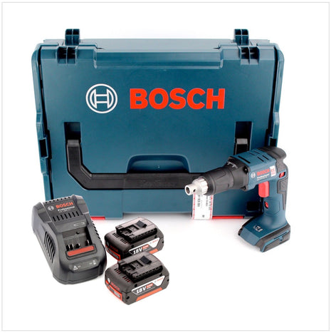 Bosch GSR 18 V-EC TE Akku Trockenbauschrauber 18V 25Nm Brushless + 2x Akku 5,0Ah + Ladegerät + Magazinvorsatz MA 55 + L-Boxx - Toolbrothers