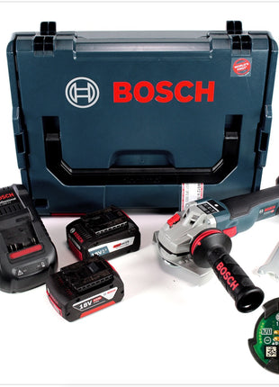 Bosch GWS 18 V-125 SC Professional 125 mm Akku Winkelschleifer in L-Boxx mit Connectivity Modul + 2x GBA 5,0 / 6,3 EneRacer Ah Akku + Ladegerät - Toolbrothers