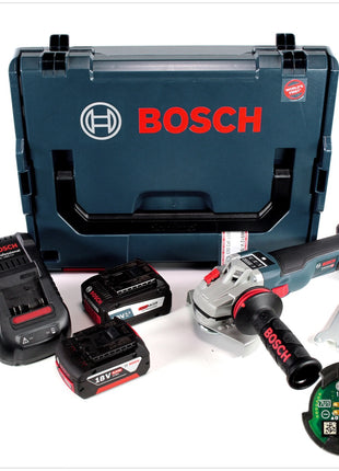 Bosch GWS 18 V-125 SC Professional 125 mm Akku Winkelschleifer in L-Boxx mit Connectivity Modul + 2x GBA 6,0 / 6,3 EneRacer Ah Akku + Ladegerät - Toolbrothers