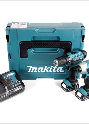 Makita CLX 201 SAJ 10,8 Volt DF331 D Akku Bohrschrauber + TD110 D Schlagschrauber + 2 x BL 1020B 2,0 Ah Akkus + DC10SA Ladegerät im Makpac - Toolbrothers