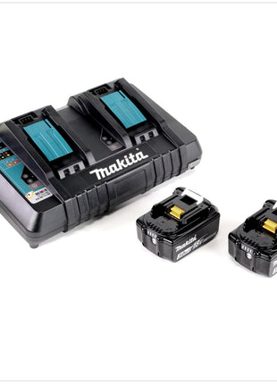 Makita DUC 353 PF2 Akku Kettensäge 36V ( 2x18V ) Brushless 35 cm + 2x 3,0 Ah Akku + Doppelladegerät - Toolbrothers