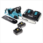 Makita DUC 353 PT2 Akku Kettensäge 36V ( 2x18V ) Brushless 35 cm + 2x 5,0 Ah Akku + Doppelladegerät - Toolbrothers