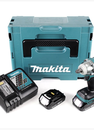 Makita DTW 285 RAJ Akku Schlagschrauber 18 V 280 Nm 1/2" Brushless + 2x Akku 2,0 Ah + Ladegerät + Makpac - Toolbrothers