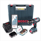 Bosch GSB 18-2-Li Plus Professional 18 V Akku Schlagbohrschrauber mit 2 x 1,5 Ah Akkus + Ladegerät + Bit- & Bohrer-Set im Koffer - Toolbrothers