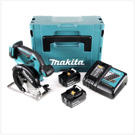 Makita DCS 551 RFJ Akku Metall Handkreissäge 18 V Brushless 150 x 20 mm im Makpac mit Schutzbrille und 2x 3,0 Ah Akku und Ladegerät - Toolbrothers