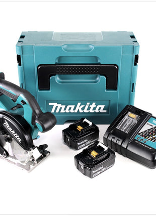 Makita DCS 551 RTJ Akku Metall Handkreissäge 18 V Brushless 150 x 20 mm im Makpac mit Schutzbrille und 2x BL1850 B 5,0 Ah Akku und Ladegerät - Toolbrothers