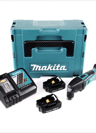 Makita DTM 50 RAJ Akku Multitool Oszillierer 18 V + 2x Akku 2,0 Ah + Ladegerät + Makpac - Toolbrothers