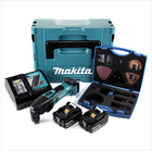 Makita DTM 50 RFJ 18V Li-Ion Akku Multifunktionswerkzeug im Makpac + 2x 3,0 Ah Akku + 1x Ladegerät + WellCut MT-20 Klingen Set - Toolbrothers