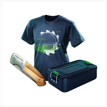 Festool Fan Paket 2017 mit T-Shirt Größe L + Vesper Brotdose + Klapp Messer - Toolbrothers