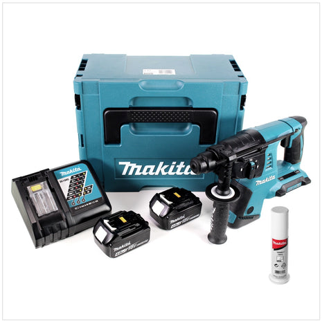 Makita DHR 263 RMJ 2x18V / 36 V SDS-Plus Akku Bohrhammer mit 2 x 4,0 Ah Akku + DC18RC Ladegerät im Makpac 4 + Bohrerfett - Toolbrothers