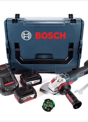 Bosch GWS 18 V-150 SC Professional Akku Winkelschleifer 150 mm Solo in L-Boxx mit GCY 30-4 Connectivity Modul und 2x GBA 5,0 / 6,3 EneRacer Ah Akku + 1x GAL 1880 Ladegerät - Toolbrothers