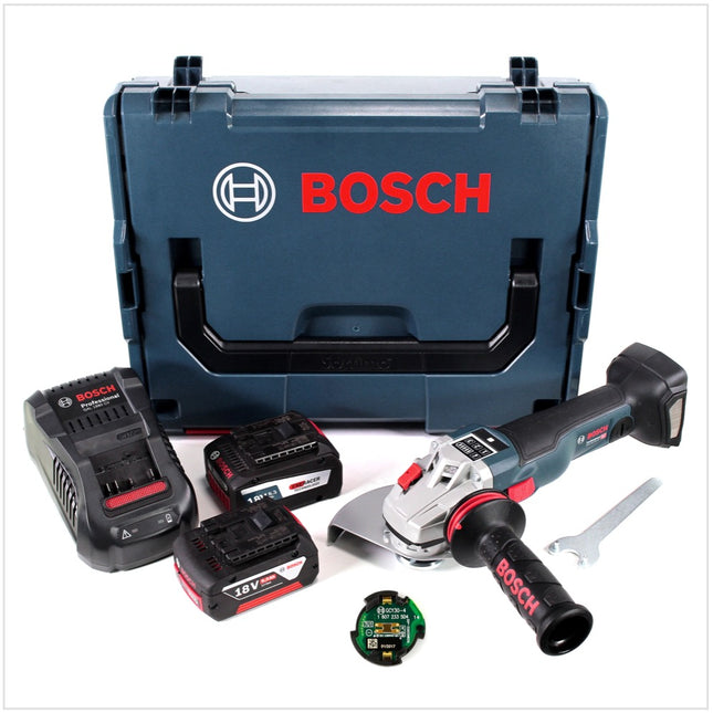 Bosch GWS 18 V-150 SC Professional Akku Winkelschleifer 150 mm in L-Boxx mit GCY 30-4 Connectivity Modul + 2x GBA 6,0 / 6,3 EneRacer Ah Akkus + GAL 1880 Ladegerät - Toolbrothers