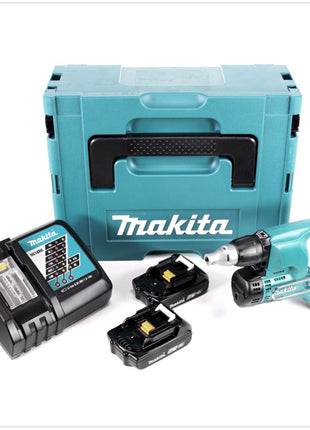 Makita DFS 450 RAJ Akku Trockenbauschrauber 18 V + 2x Akku 2,0 Ah + Ladegerät + Makpac - Toolbrothers