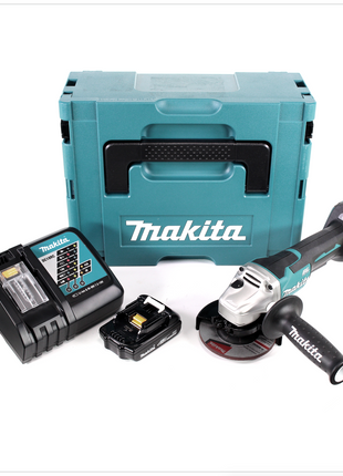 Makita DGA 455 RY1J Akku Winkelschleifer 18 V 115mm Brushless + 1x Akku 1,5Ah + Ladegerät + Makpac - Toolbrothers