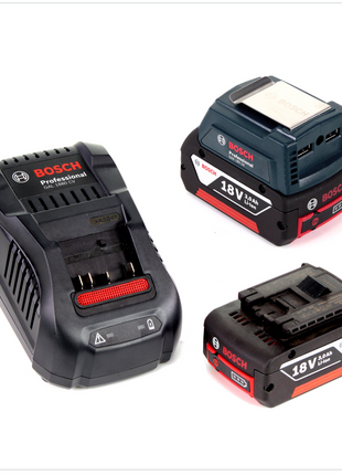 Bosch USB Power Set 18 V mit GAA Professional USB Adapter für 14,4 V / 18 V Akkus + 2x GBA 18V 3,0 Ah Li-Ion Einschub Akku + 1x Schnell Ladegerät GAL 1880 CV - Toolbrothers