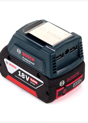 Bosch USB Power Set 18 V mit GAA Professional USB Adapter für 14,4 V / 18 V Akkus + 1x GBA 18V 5,0 Ah Li-Ion Einschub Akku - Toolbrothers