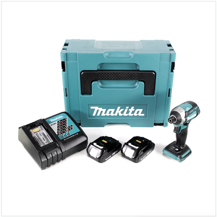 Makita DTD 154 RAJ Akku Schlagschrauber 18 V 175 Nm 1/4" Brushless + 2x Akku 2,0 Ah + Ladegerät + Makpac - Toolbrothers