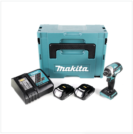 Makita DTD 154 RAJ Akku Schlagschrauber 18 V 175 Nm 1/4" Brushless + 2x Akku 2,0 Ah + Ladegerät + Makpac - Toolbrothers