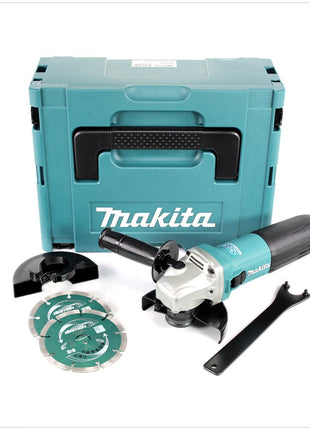 Makita GA 5040 RKDJ 125 mm Winkelschleifer 1100 Watt im Makpac mit 2x Diamantscheiben - Toolbrothers