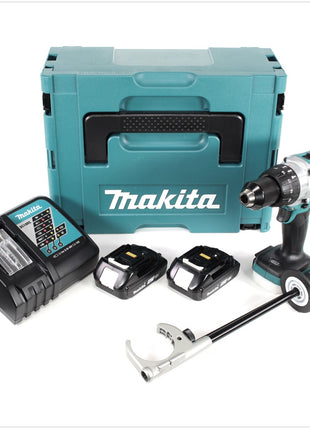 Makita DHP 481 RAJ Akku Schlagbohrschrauber 18 V 115 Nm Brushless + 2x Akku 2,0 Ah + Ladegerät + Makpac - Toolbrothers