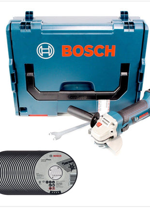 Bosch GWS 18-125 V-LI Akku Winkelschleifer 18V 125mm + 25x AS 60 T INOX BF Trennscheibe + L-Boxx - Toolbrothers