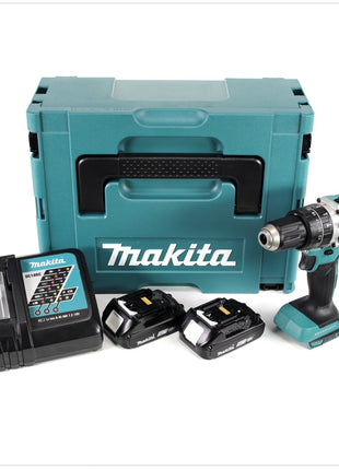 Makita DHP 484 RAJ Akku Schlagbohrschrauber 18 V 54 Nm Brushless + 2x Akku 2,0 Ah + Ladegerät + Makpac - Toolbrothers