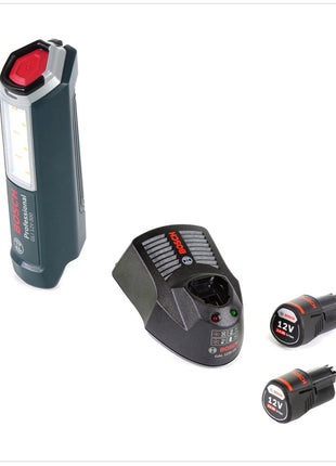 Bosch Professional GLI 12V-300 Akku Lampe + 2x GBA 12 V 3,0 Ah Akku + GAL 1230 Ladegerät - Toolbrothers