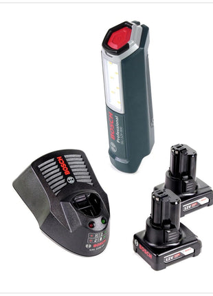 Bosch Professional GLI 12V-300 Akku Lampe + 2x GBA 12V 6,0 Ah Akku + GAL 1230 Ladegerät - Toolbrothers